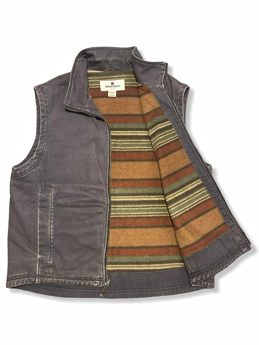 Woolrich Vintage Canvas Blanket-Lined Utility Vest Men's Large